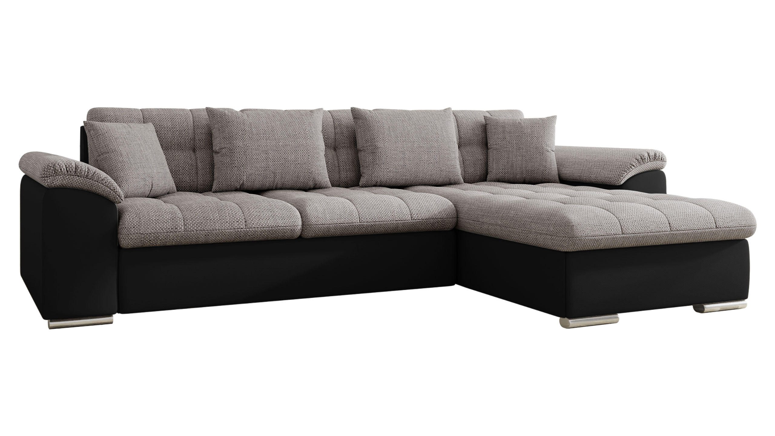 ECKSOFA Diana, Seite: Rechts - Grau, Holz/Textil (280/160cm) - MIRJAN24