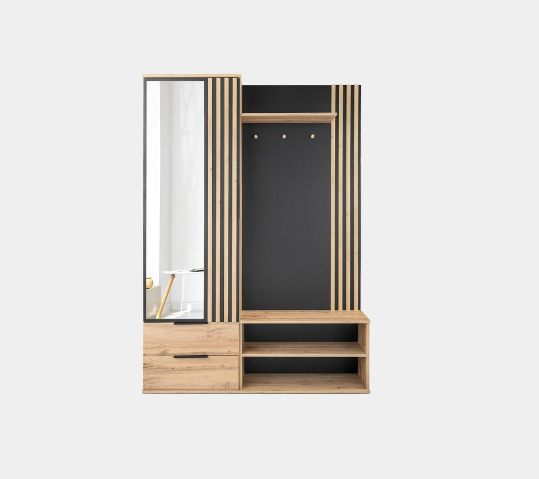 GARDEROBENSCHRANK FUMO 140/200/40 Modern Garderobenschrank Eiche Wotan - Eiche Wotan, Holzwerkstoff (140/200/40cm) - MASSENO