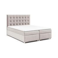 BOXBETT mit Bettkasten Trinity K-9 Bonellfederkern inkl. Topper, mit Lieferung - Creme, Holz/Holzwerkstoff (160/200cm) - Best For Home