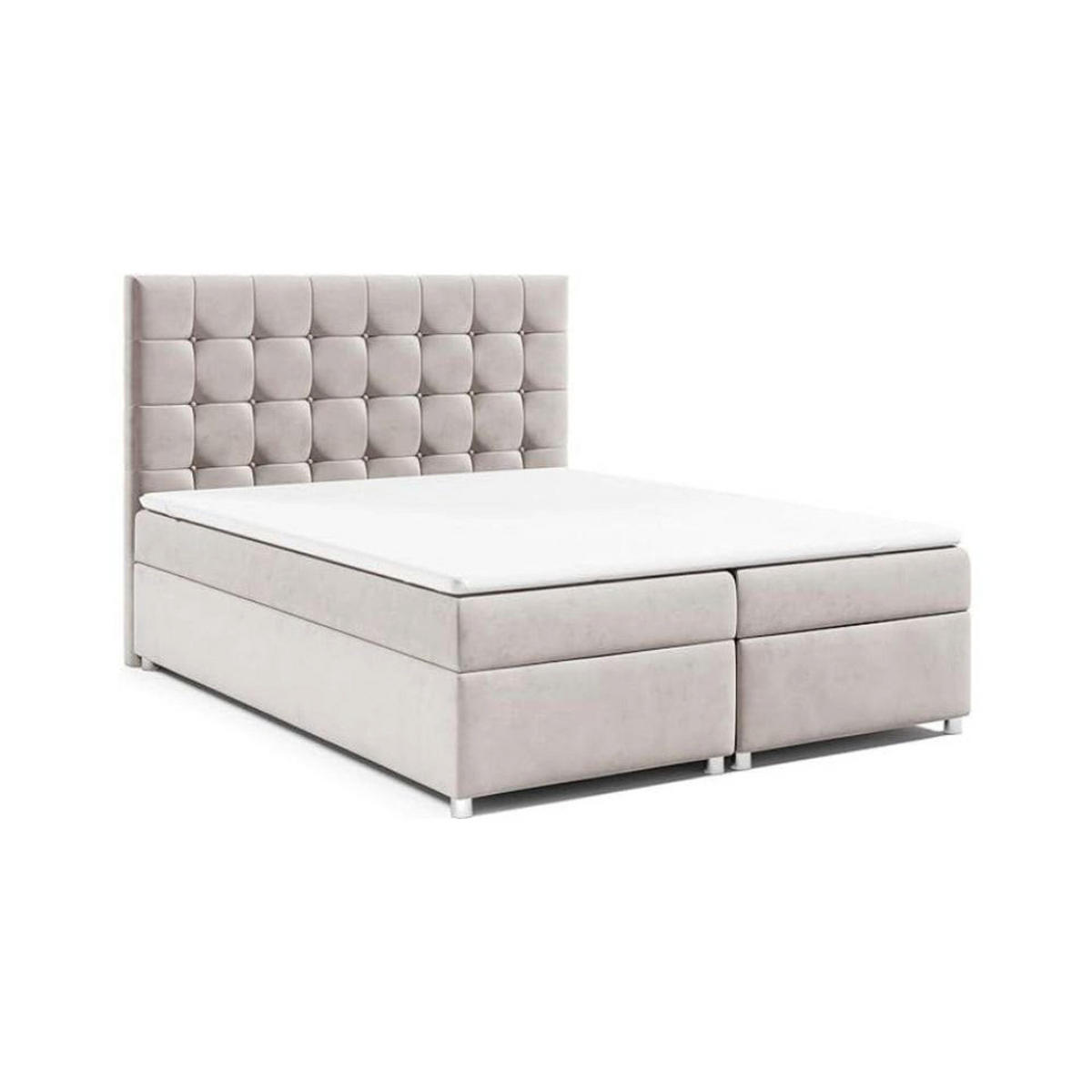 BOXBETT mit Bettkasten Trinity K-9 Bonellfederkern inkl. Topper, mit Lieferung - Creme, Holz/Holzwerkstoff (160/200cm) - Best For Home
