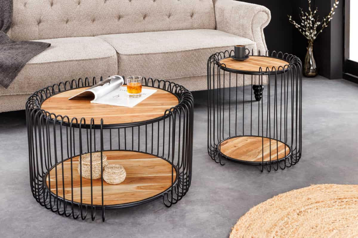 COUCHTISCH TRUE ELEMENTS Akazie rund Natur 73cm - Braun, Holz/Metall (73/73/41cm) - riess-ambiente