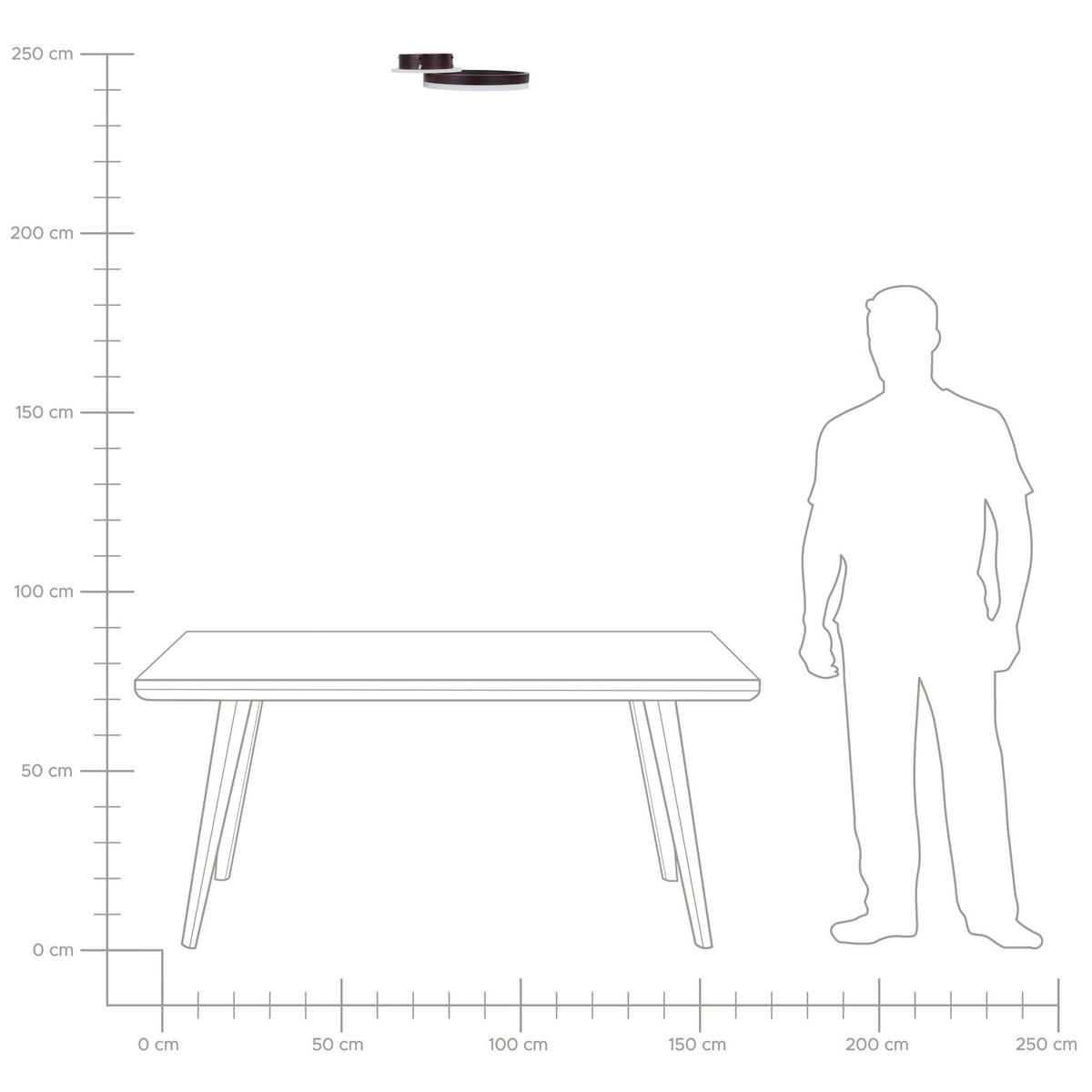 DECKENLEUCHTE Glyde 30/38/9 cm - Braun, Metall (30/38/9cm) - Beliani