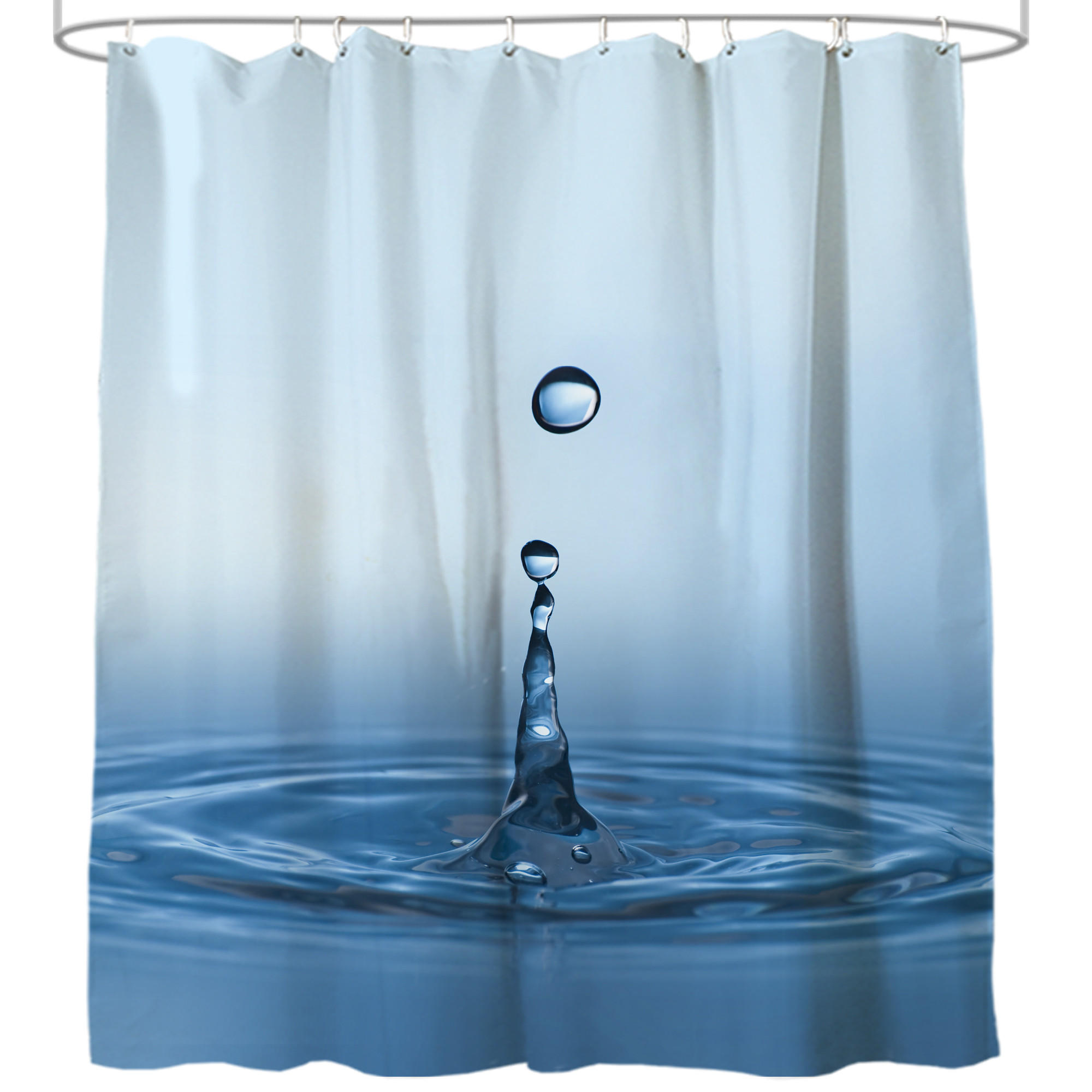 DUSCHVORHANG Tropfen 180 x 200 cm - Blau, Textil (180/200cm) - Sanilo