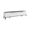FERNSEHSCHRANK Glänzendes Weiß, Schiefer 40/200/47 cm - Schieferfarben/Weiß, Holzwerkstoff (200/47/40cm) - DMORA