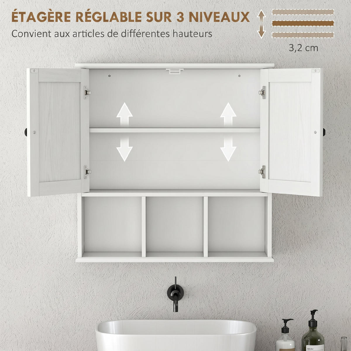 HÄNGESCHRANK Weiß 1 Stück - Weiß, Kunststoff (60/60/19.5cm) - GiPP