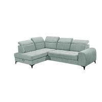 ECKSOFA mit elektrischer Sitztiefenverstellung - Hellblau, Kunststoff/Textil (282/200cm) - ed exciting design