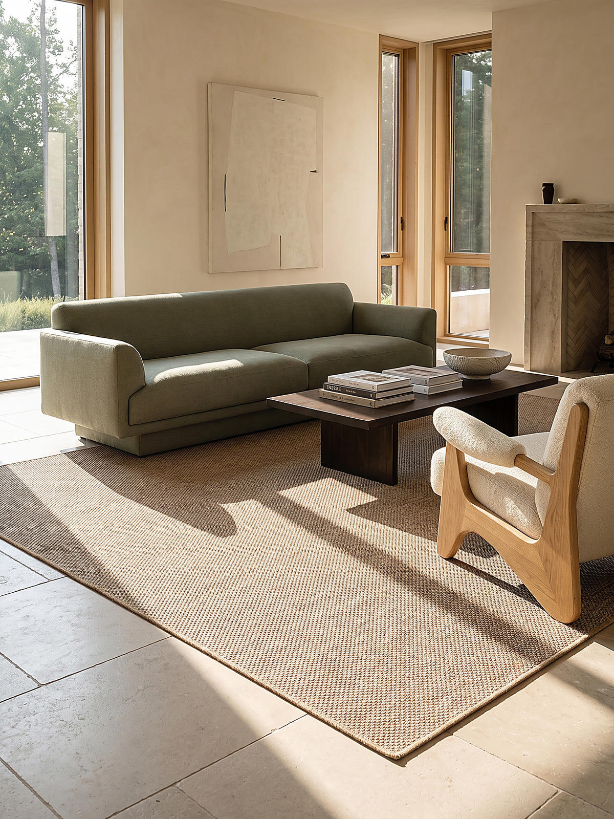 FLACHWEBTEPPICH Uni BORNO Polypropylen Natur 240 x 340 cm - Beige, Textil (240/340cm) - KADIMA DESIGN