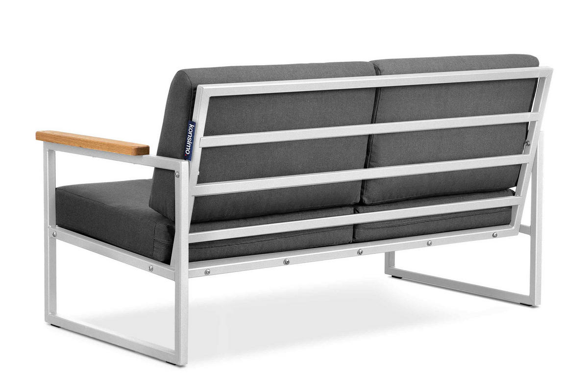 GARTENSET TRIBO Industriestil für 4 Personen, weiß - Weiß/Grau, Metall - KONSIMO®