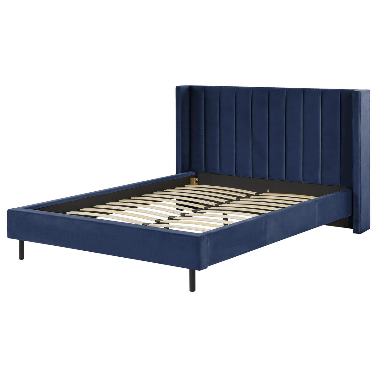 BETT mit Lattenrost 160x200 cm Blau Villette - Blau, Textil (160/200cm) - Beliani