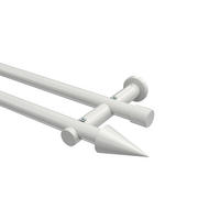GARDINENSTANGEN-SET Platon Savio 540 cm (geteilt in 3 x 180 cm), 2-läufig (ohne Ringe), 20 mm Ø Weiß - Weiß, Metall (540cm) - INTERDECO