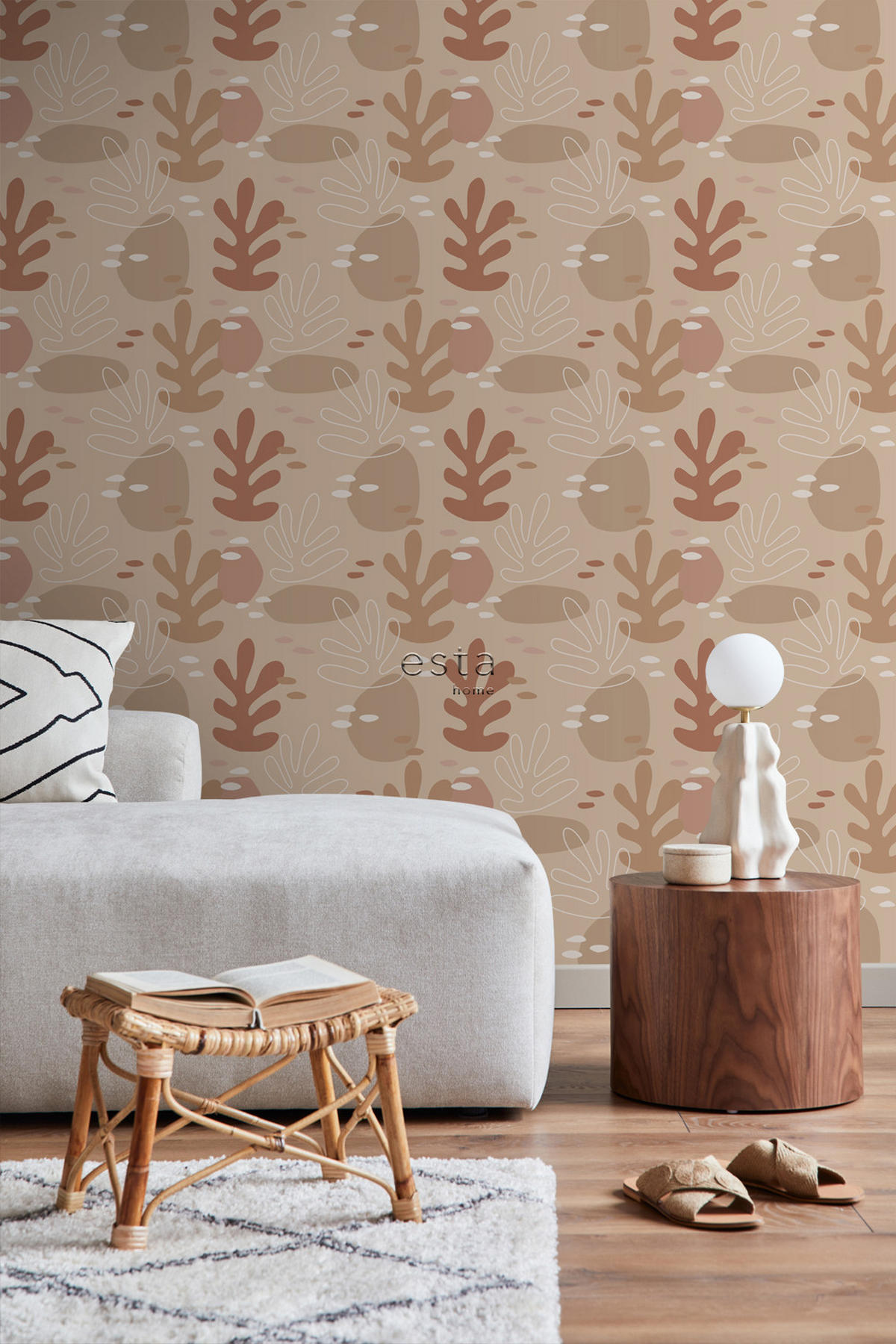 TAPETE Koralle 50 x 900 cm - Terracotta, Papier (50/900cm) - ESTAhome