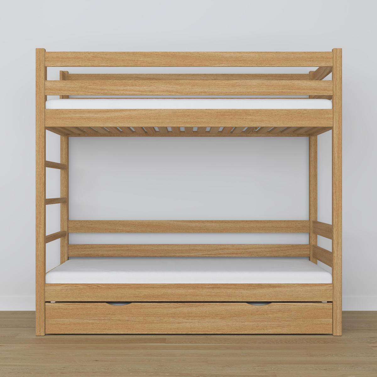 ETAGENBETT N03 mit Matratzenschublade Eiche Natur 90/180 - Eiche Artisan, Naturmaterialien/Holz (90/180cm) - N-Wood