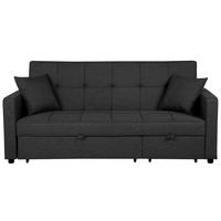 3-SITZER-SCHLAFSOFA Polyester Grau Glomma - Dunkelgrau, Textil (207/95/87cm) - Beliani