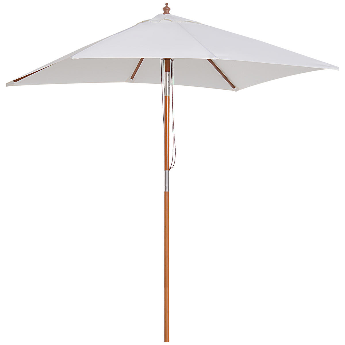 SONNENSCHIRM DE-05584 Verstellbar mit Polsterauflage Braun - Creme, Holz (150/200cm) - ComfortXL