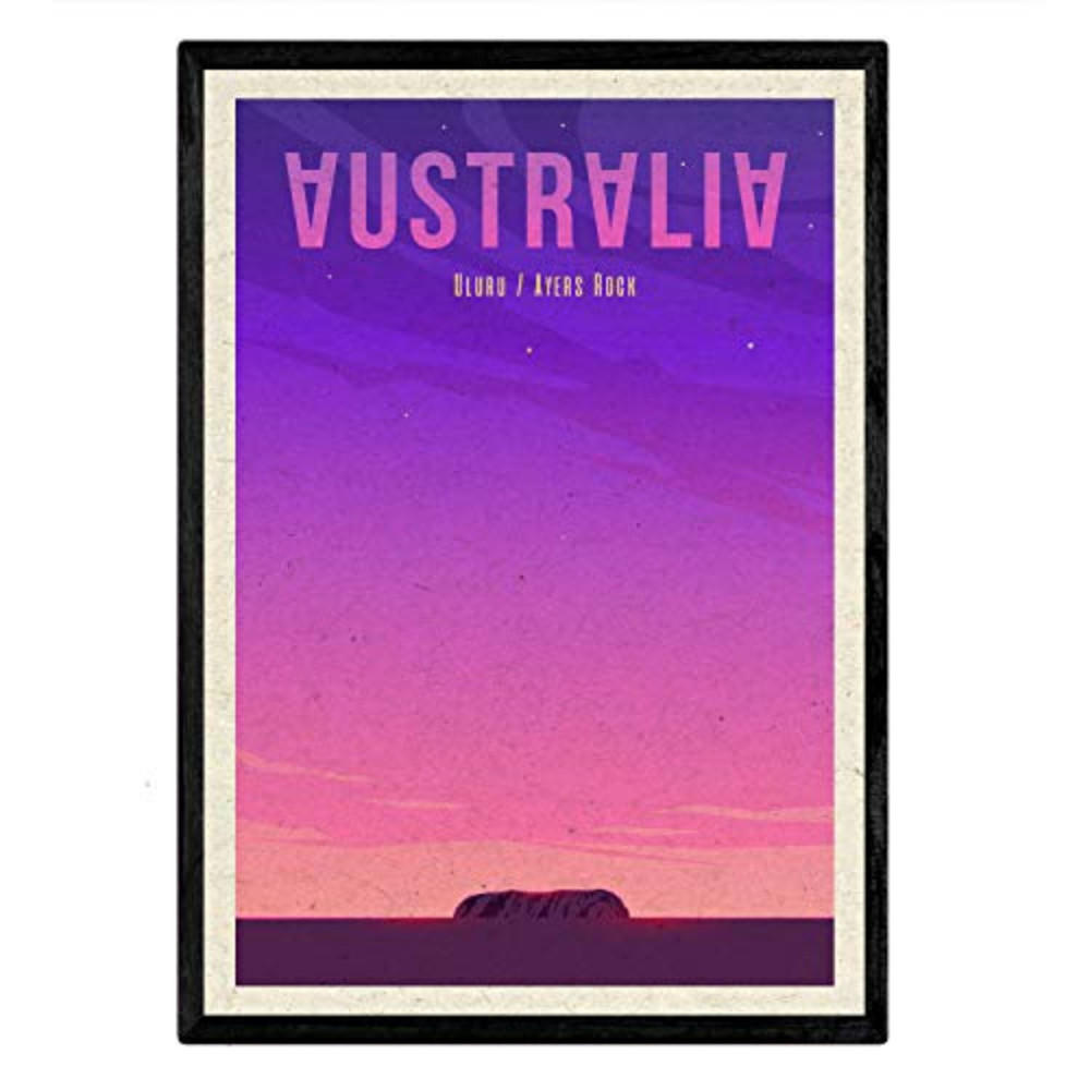 POSTER Vintage City Colors – Australia A4 Rahmenlos - Klar, Papier (29.7/5/21cm) - Nacnic