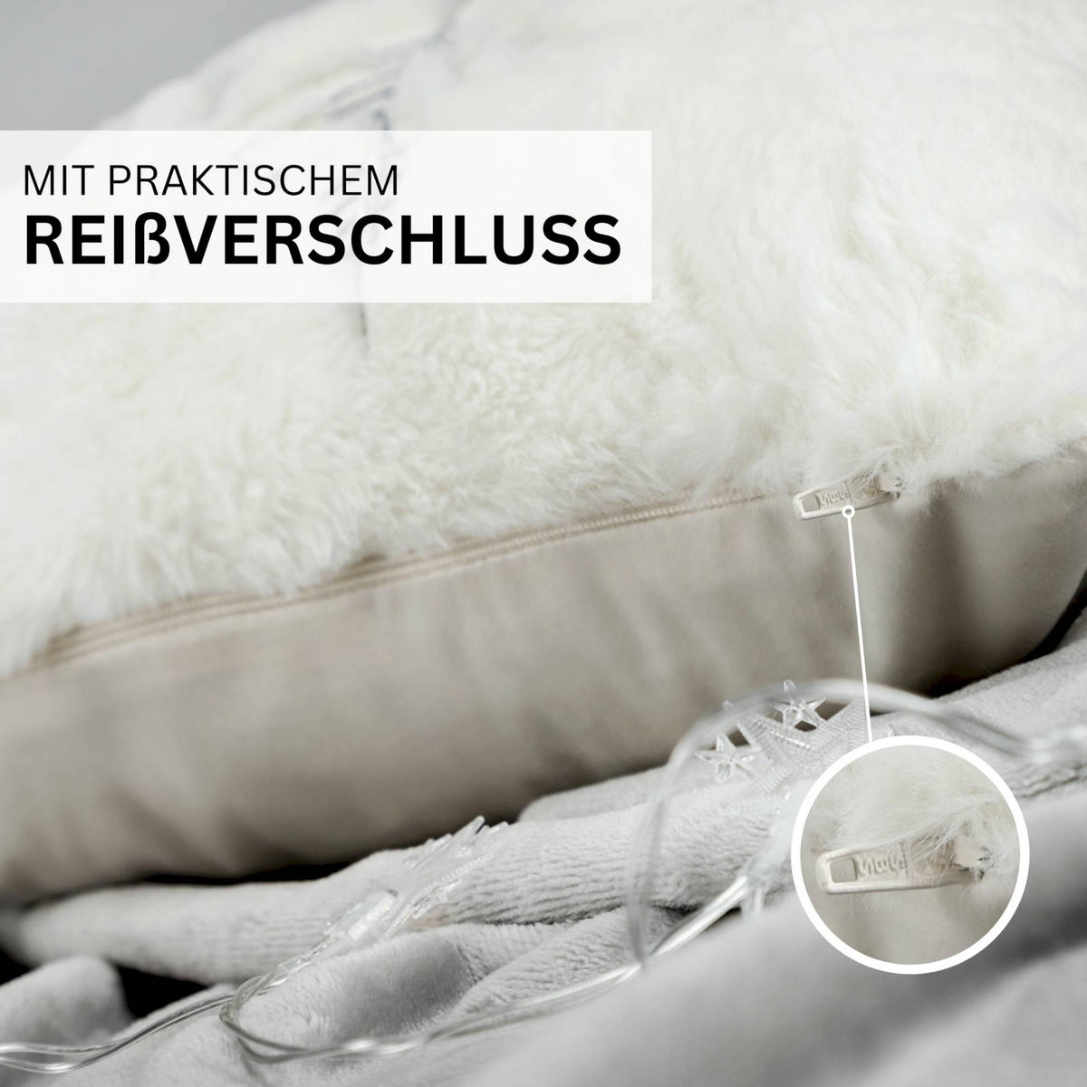 ZIERKISSENHÜLLE WEIHNACHTEN TOWN - Perlmutt, Textil (60/40cm) - Esprit