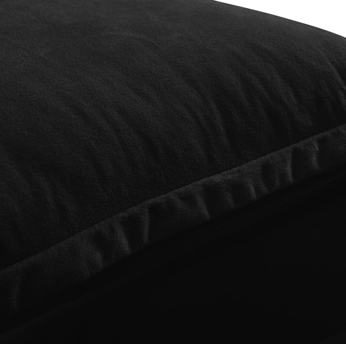 ECKSOFA aus Chenille 194x155x90 cm in Schwarz mit Ottomanen-Modul - Schwarz, Textil (155/90/194cm) - Modfu