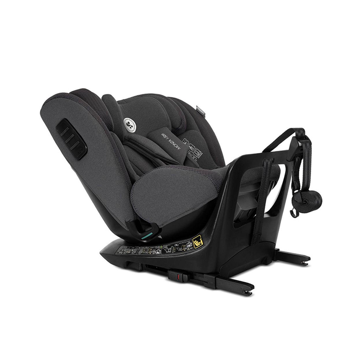 KINDERSITZ Monza i-Size grau (40-150cm) Isofix, Anti-Rebound-Bügel, drehbar - Grau, Textil (45/76/51cm) - Lorelli