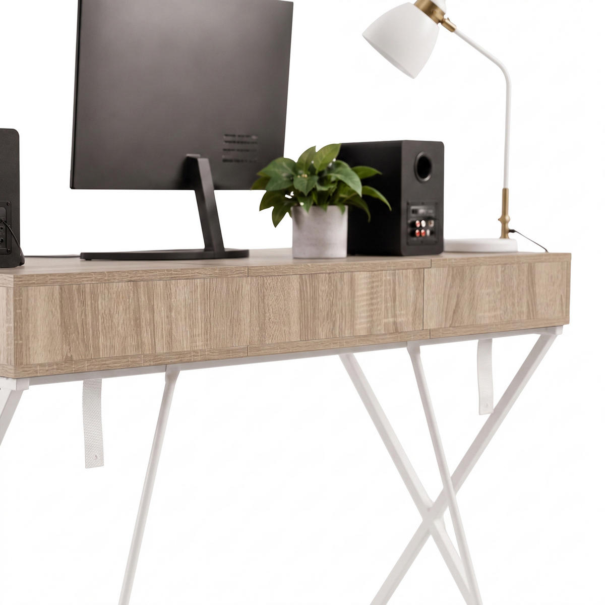 SCHREIBTISCH CROSSLINE 120 cm Eiche Sonoma - Weiß/Sonoma Eiche, Holzwerkstoff (50/120/80.5cm) - Akord
