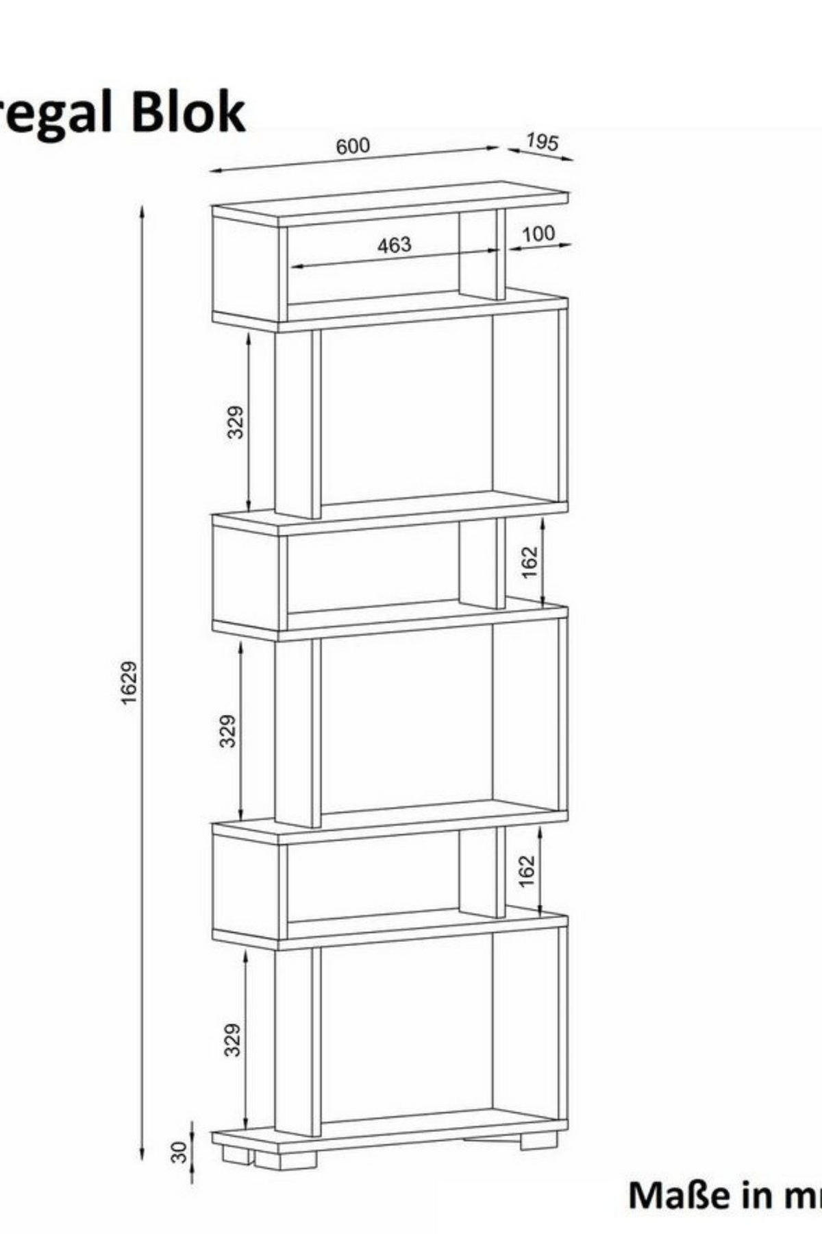 BÜCHERREGAL : 60 x 160 x 20 cm Weiß Aufbewahrungsregal - Weiß, Holzwerkstoff (60/160/20cm) - Ibonto