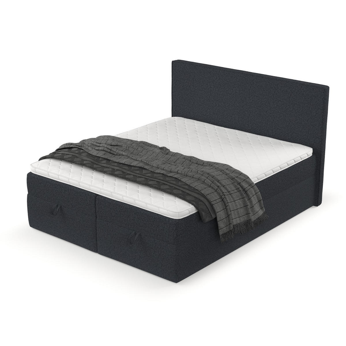 BOXBETT Velma 200/200 cm Anthrazit im Riva Stoff - Anthrazit/Schwarz, Holz/Holzwerkstoff (200/200cm) - AltaBeds