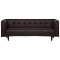 3-SITZER-SOFA Echtleder Braun Byske - Dunkelbraun, Leder/Fell (200/73/78cm) - Beliani