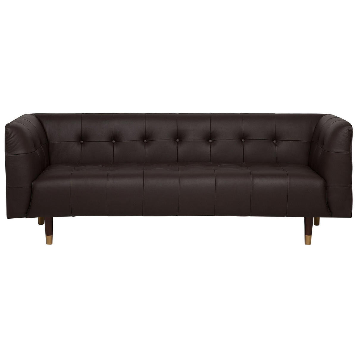 3-SITZER-SOFA Echtleder Braun Byske - Dunkelbraun, Leder/Fell (200/73/78cm) - Beliani