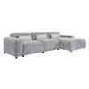 ECKSOFA L Form Jughlio Hellgrau 331/165/75 cm Rechts mit Schlaffunktion - Hellgrau/Schwarz, Kunststoff/Textil (331/165cm) - AX Living