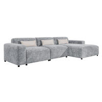 ECKSOFA L Form Jughlio Hellgrau 331/165/75 cm Rechts mit Schlaffunktion - Hellgrau/Schwarz, Kunststoff/Textil (331/165cm) - AX Living