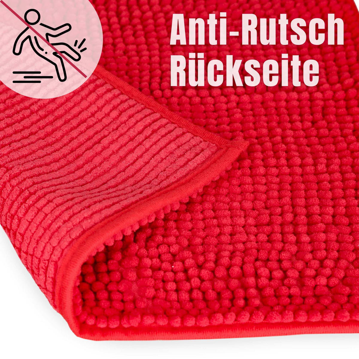 BADEMATTE PARIS - Rot, Textil (50/80cm) - WohnDirect