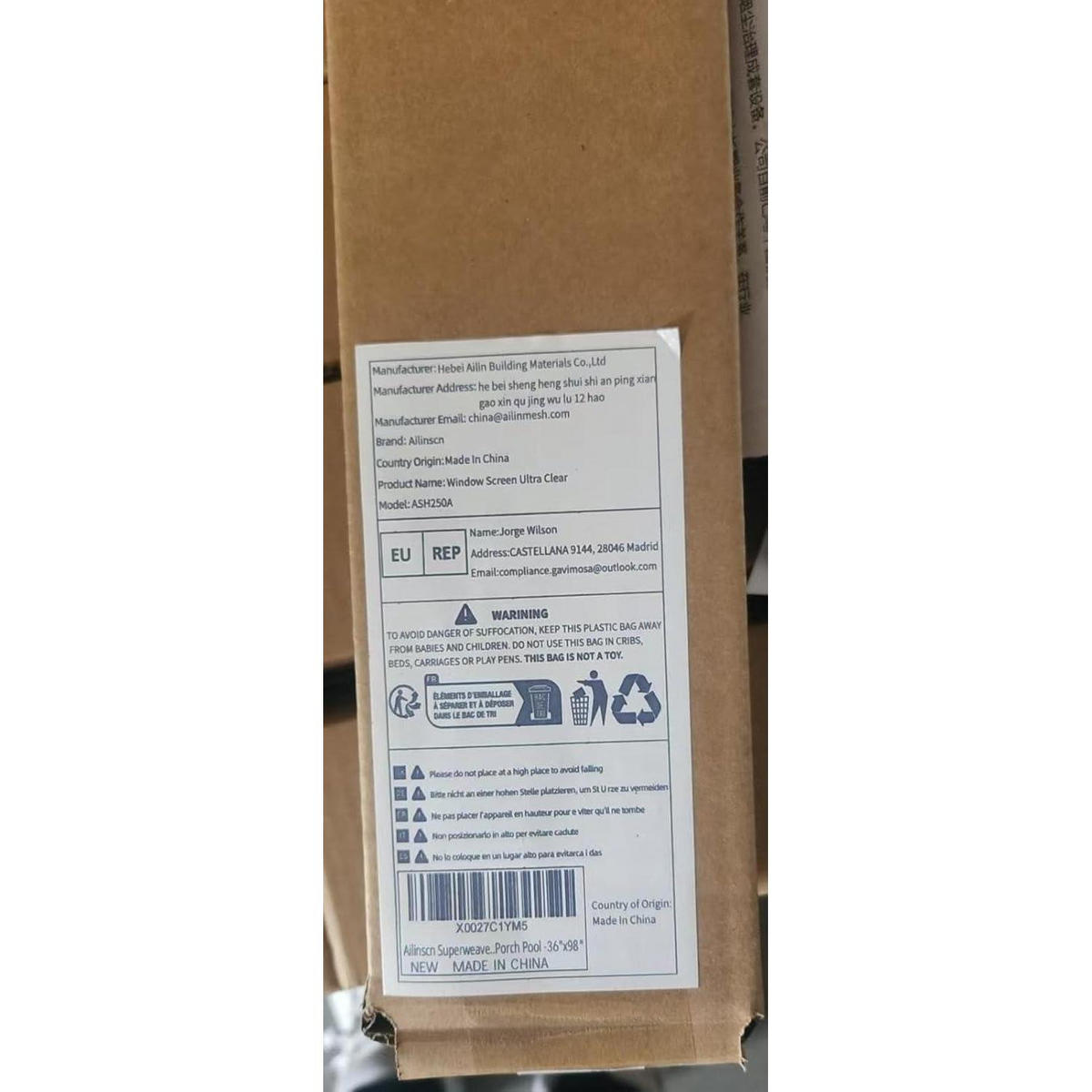 FLIEGENGITTER 91 x 250 cm Edelstahl feinmaschig - Schwarz, Metall (9/104/9cm)