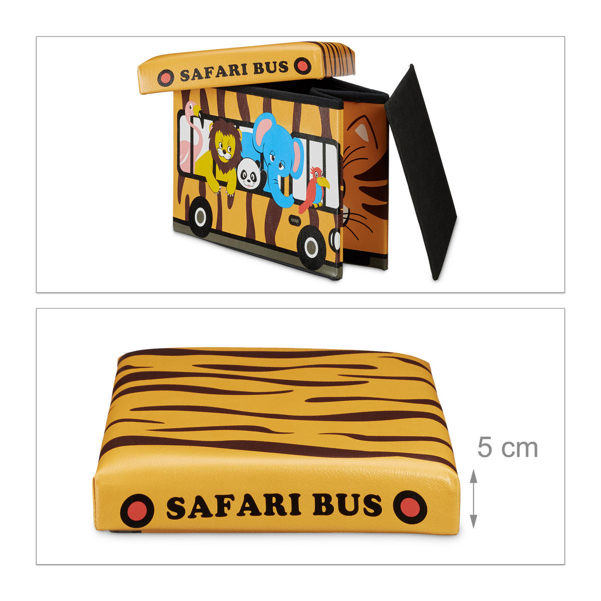 FALTBARE Spielzeugkiste - Hellbraun, Holzwerkstoff/Kunststoff (48/32/32cm) - Relaxdays