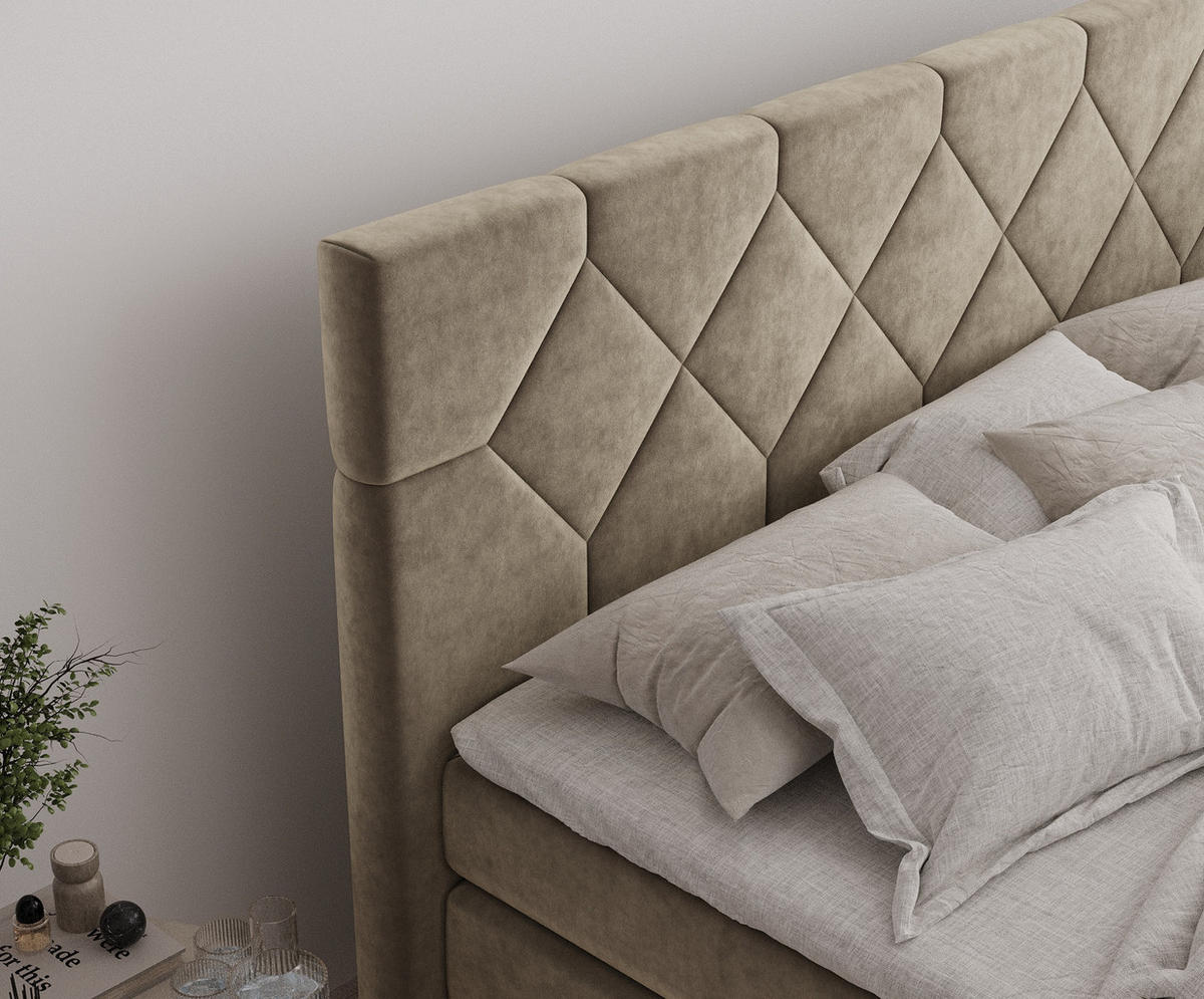 BOXSPRINGBETT Toma Braun 180/200 cm - Schwarz/Braun, Holz/Holzwerkstoff (180/200cm) - Maison de Reve