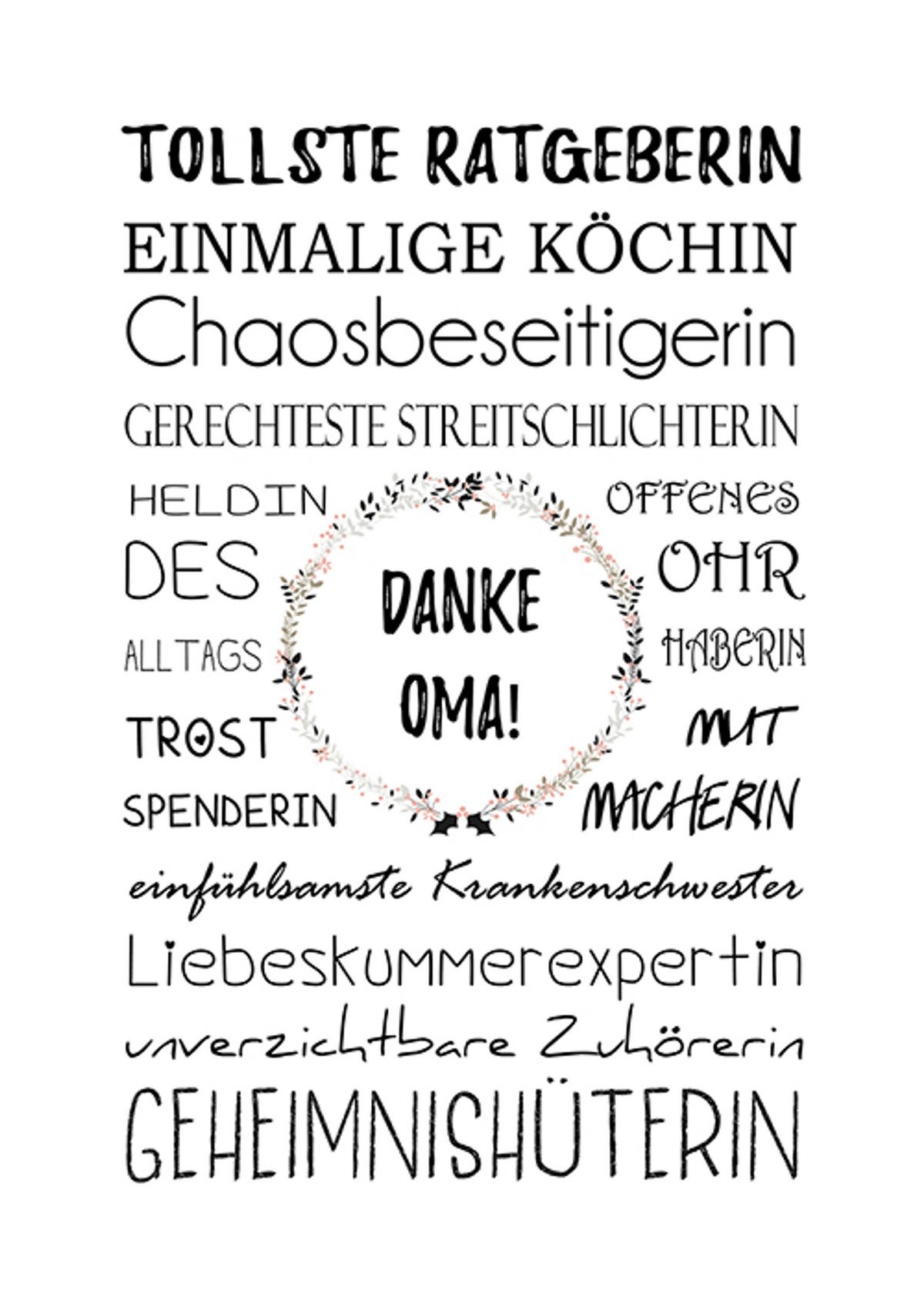 POSTER DIN A4 21x29,7 cm Spruch Geschenk Oma - Weiß, Papier (21/29.7/2cm) - artissimo