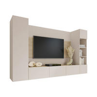 WOHNWAND Deromi IV - Beige, Holzwerkstoff (260/150/38cm) - MIRJAN24