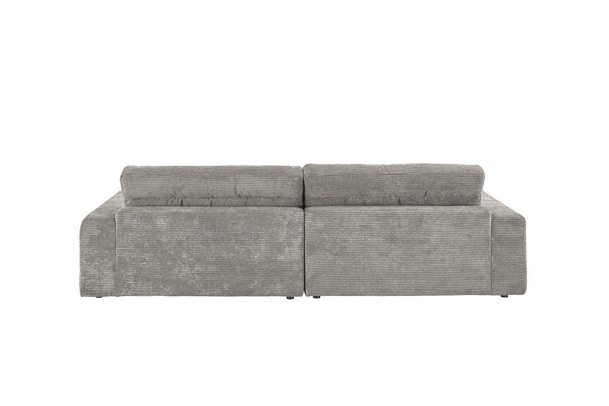 ECKSOFA LANA SOFA Steingrau Cord - Greige/Schwarz, Textil (296/205cm) - KAWOLA