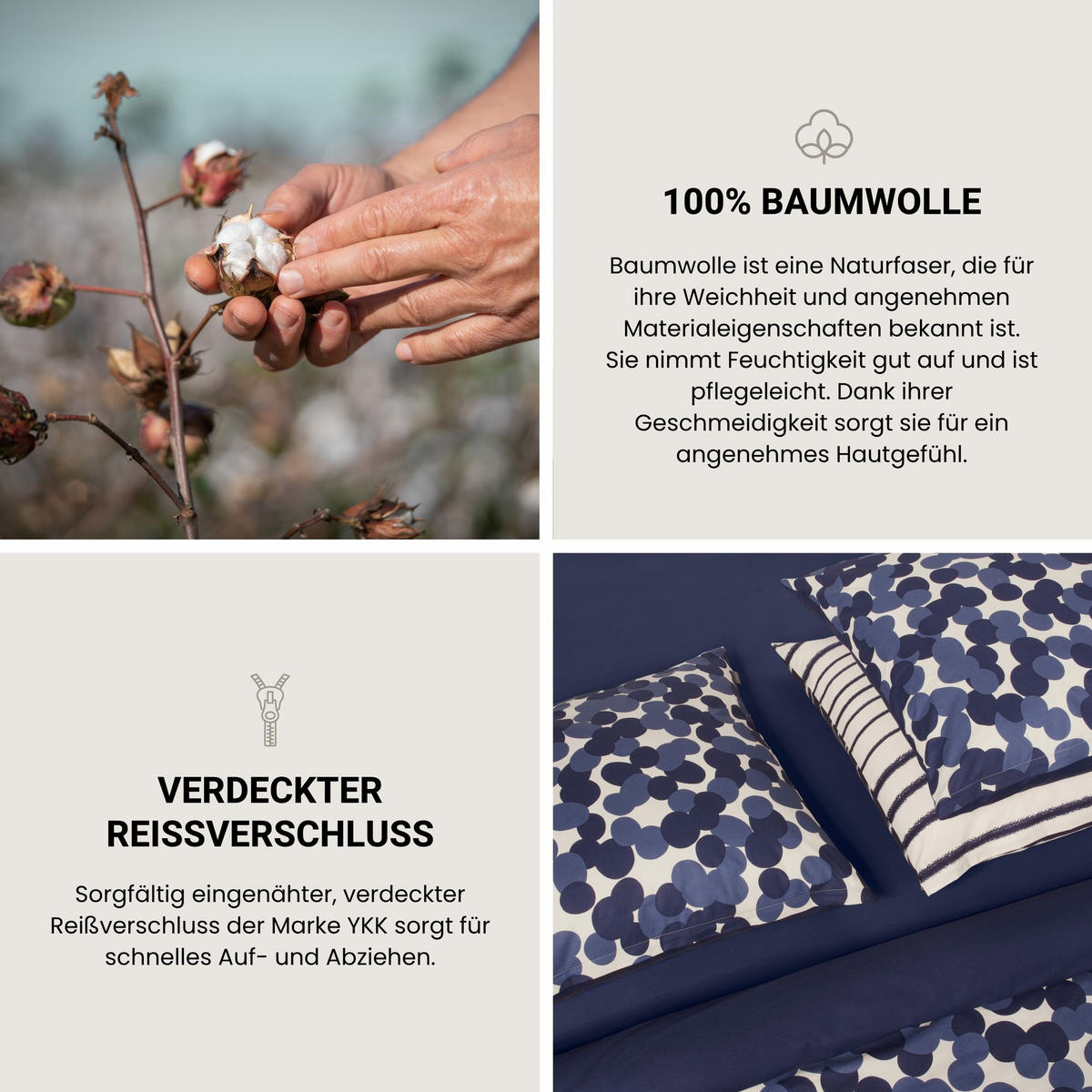BETTWÄSCHESET Wesley - Renforcé - 2-teilig - 135x200 cm - Blau - Blau, Textil (135/200cm) - SCHIESSER
