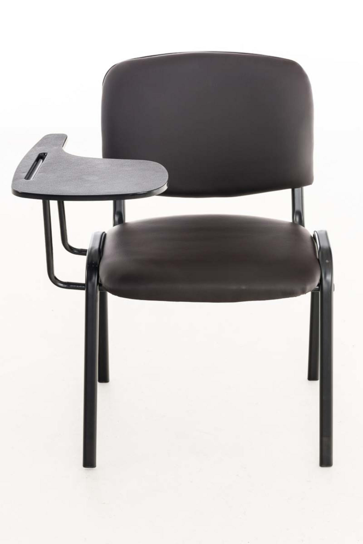 BESUCHERSTUHL 4er Set Lederlook Braun - Schwarz/Braun, Textil/Metall (53/81/71cm) - CLP