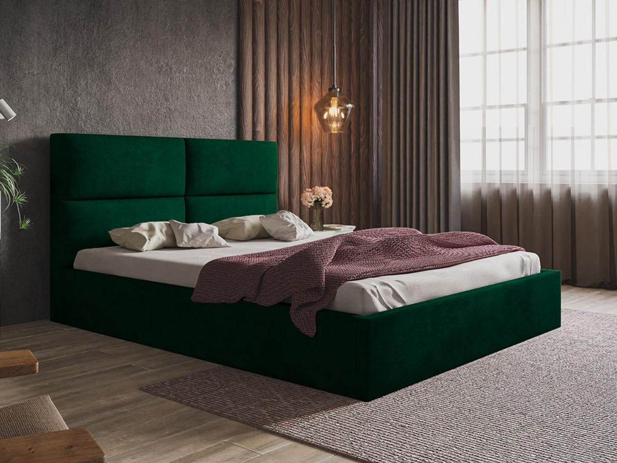 POLSTERBETT Marad 120x200 Grün - Naturfarben/Grün, Holz/Textil (120/200cm) - Graingold