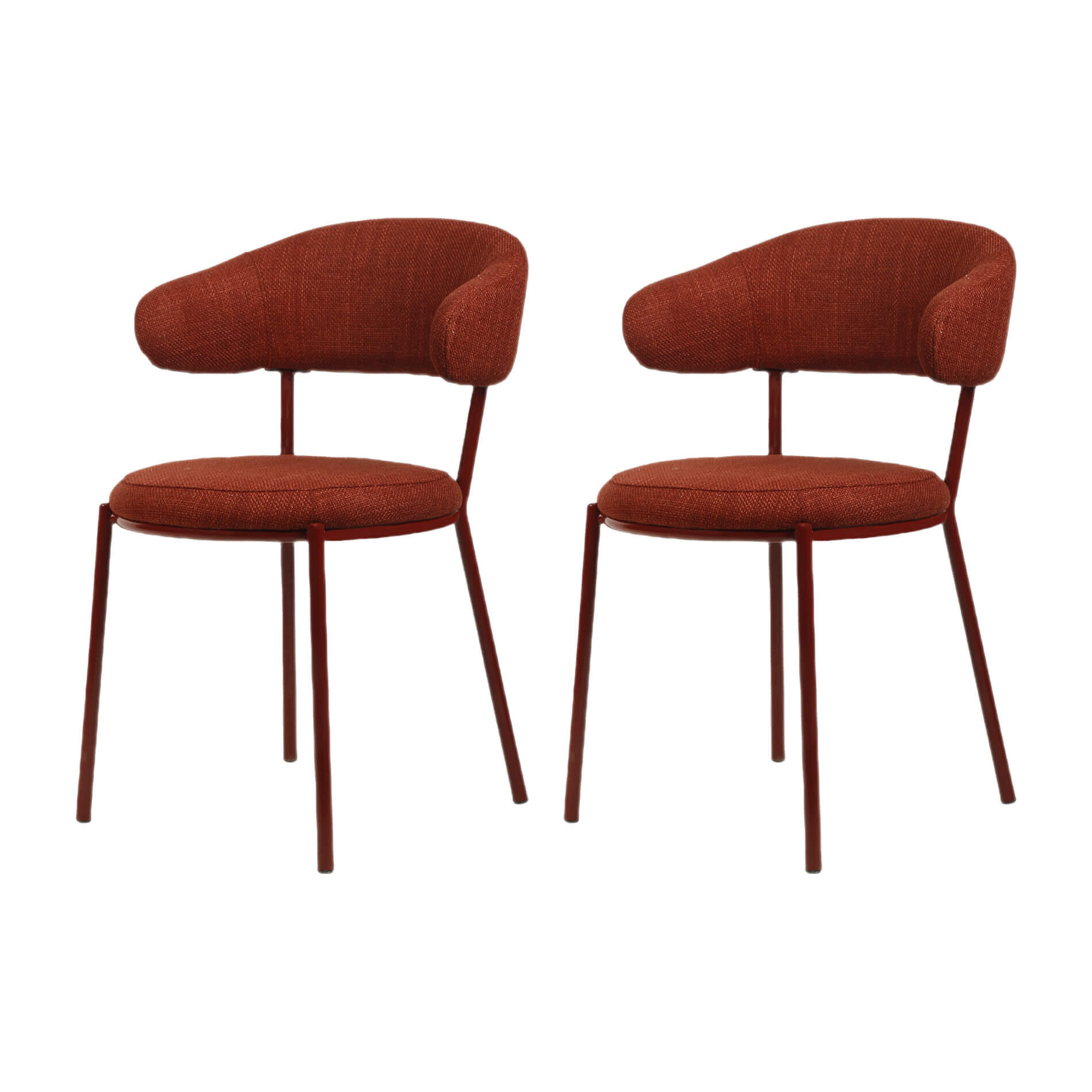 STÜHLE 2er Set Rot 57,5/47,5/80,5 cm - Rot, Textil (47.5/80.5/57.5cm) - Mobili Rebecca