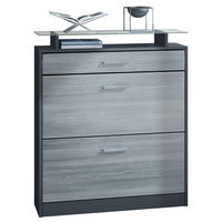 SCHUHSCHRANK Loret Fronten in Avola-Anthrazit - Anthrazit, Holzwerkstoff (89/104/23cm) - Vladon