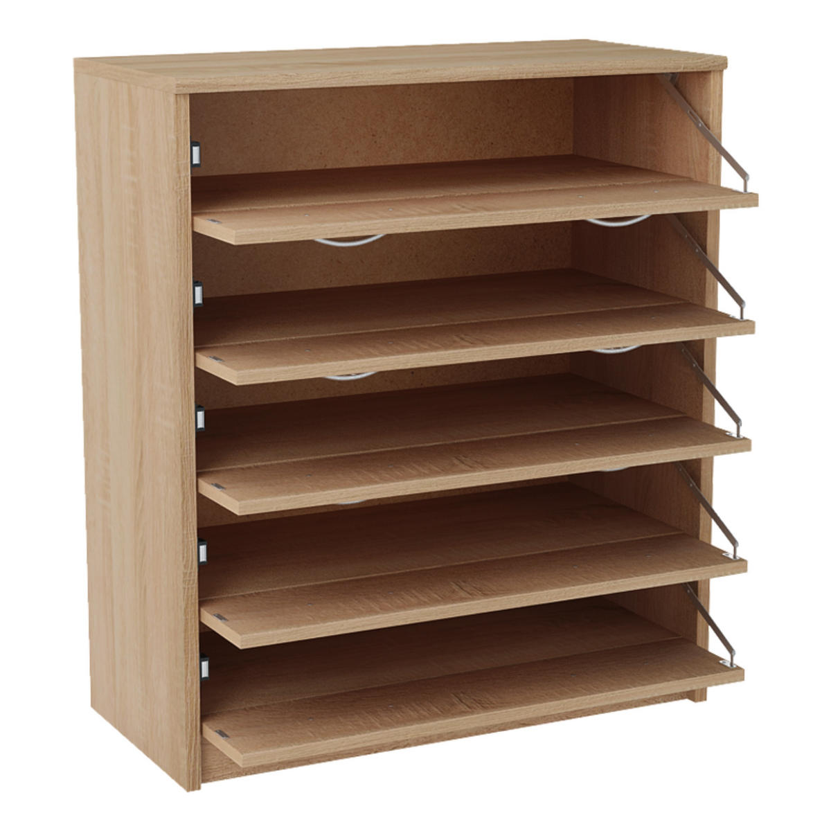 SCHUHSCHRANK mit 5 Fächern - Eichefarben, Holzwerkstoff (74/85/35cm) - Home Collective