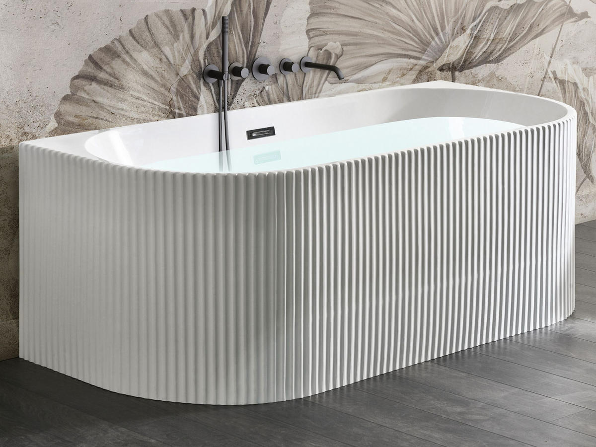 BADEWANNE 73x167x59 cm weiß Gocta - Weiß, Kunststoff (73/59/167cm) - Beliani