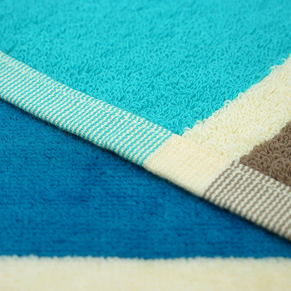 STRANDTUCH aus Veloursfrottee Jacquard Blau 140x180 400g/m² - Cabrera - Blau, Textil (140/180cm) - LE COMPTOIR DE LA PLAGE