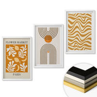 WANDBILDER 3er-Set - 40x60 cm Weißer Rahmen - Poster mit geometrischen Pflanzenmustern - Weiß, Kunststoff (40/60cm) - ArtPrintCave