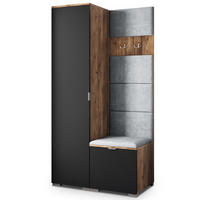 GARDEROBENSCHRANK LORI 95/181/51 cm Modern Eichefarben - Eichefarben/Schwarz, Holzwerkstoff (95/181/51cm) - MASSENO