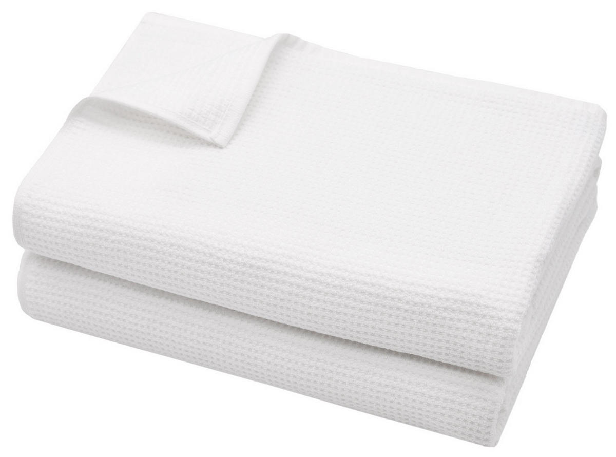 SAUNATUCH, 2er-Set, 70x180 cm, 100% Baumwolle, Weiß - Weiß, Textil (70/180cm) - Zollner
