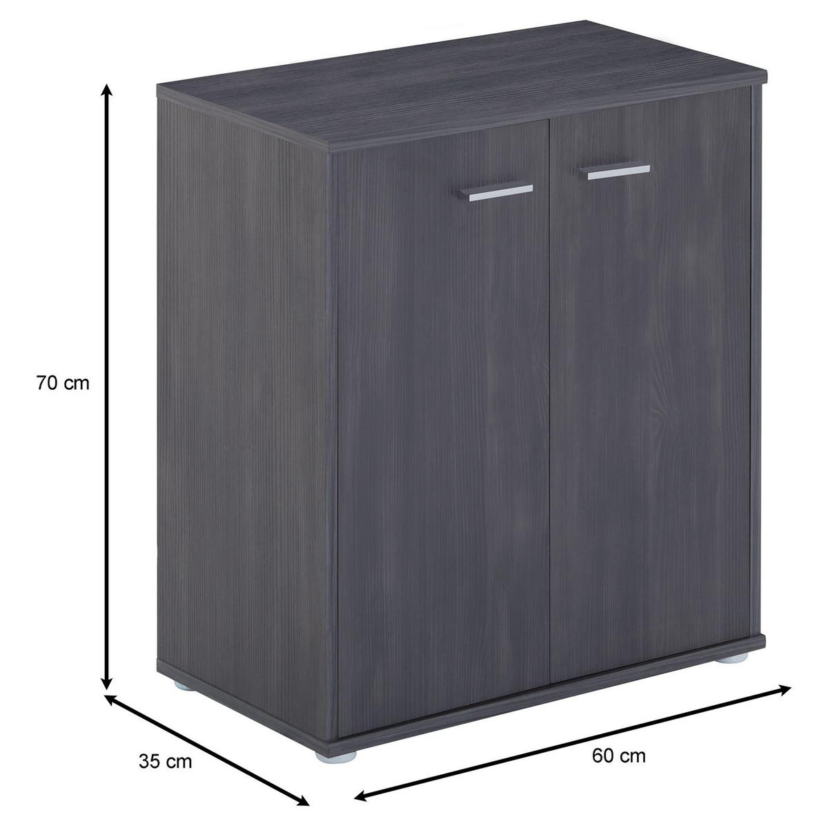 SCHUHSCHRANK LENNIS Esche grau - Eschefarben, Holzwerkstoff (60/70/35cm) - CARO-Möbel