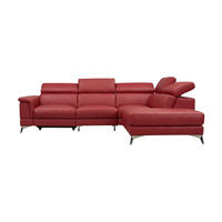 ECKSOFA Planet Echtleder Rot - Rot, Leder/Metall (256/232cm)