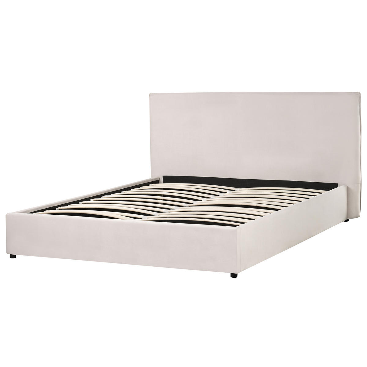 POLSTERBETT 160/200cm Cremeweiß Lavaur - Creme, Textil (160/200cm) - Beliani